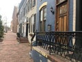 Row of Colorful Brownstones in Georgetown Royalty Free Stock Photo