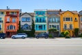 Row of colorful California beach houses Royalty Free Stock Photo