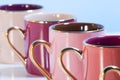 Row of colorful coffee cups Royalty Free Stock Photo