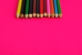 A row of colorful coloring pencils Royalty Free Stock Photo