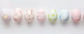 Row of colorful decorated Easter eggs Royalty Free Stock Photo