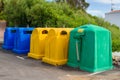 Colorful dustbins for waste segregation