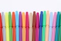 Row of colorful felt pens Royalty Free Stock Photo