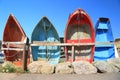 Row of colorful fishing boats Royalty Free Stock Photo
