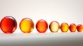 row of colorful glass balls Royalty Free Stock Photo