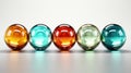 row of colorful glass balls Royalty Free Stock Photo