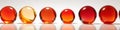 row of colorful glass balls Royalty Free Stock Photo