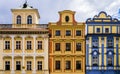 Row of colorful historical buildings, Prague, Czech Republic