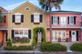 Row of Colorful Homes Downtown Charleston South Carolina Royalty Free Stock Photo