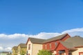 Row of colorful houses with different structure at Daybreak in South Jordan, Utah Royalty Free Stock Photo