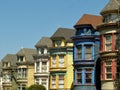Row colorful houses in Haight-Ashbury district, San Francisco, California, USA