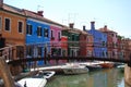 Row of colorful houses on the island of Burano