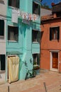 Row of colorful houses on the island of Burano