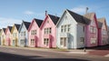 Minimalist Queen Anne Architecture With Soft Colored Installations In Husavik