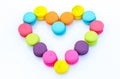 Row of Colorful macarons heart-shaped Royalty Free Stock Photo