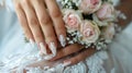 Row of Colorful Nails With Flower Designs Royalty Free Stock Photo