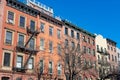 Row of Colorful Old Brick Residential Buildings in Chelsea of New York City Royalty Free Stock Photo