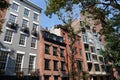 Row of Colorful Old Brick Residential Buildings in the West Village of Greenwich Village in New York City Royalty Free Stock Photo