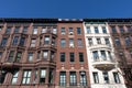 Row of Colorful Old Brownstone Homes on the Upper West Side of New York City