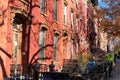 Row of Colorful Old Homes in Greenpoint Brooklyn New York Royalty Free Stock Photo