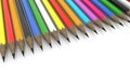 Row of colorful pencils on white Royalty Free Stock Photo
