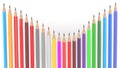 Row of colorful pencils on white Royalty Free Stock Photo