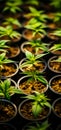 A Row of Colorful Potted Plants