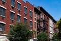 Row of Colorful Residential and Apartment Buildings on the Lower East Side of New York City Royalty Free Stock Photo