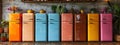 Row of Colorful Retro Refrigerators Royalty Free Stock Photo