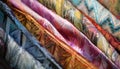 A row of colorful ties with a variety of patterns and designs