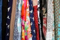 Row of Colorful Women`s Clothing Fabric