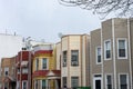 A Row of Colorful Wood Homes in Astoria Queens New York Royalty Free Stock Photo