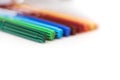 Row of Coloring Markers in different colors, on White background