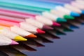 Row of coloured wood pencils Royalty Free Stock Photo