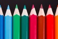 Row of coloured wood pencils
