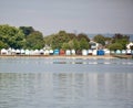 Row of colourful beach huts Royalty Free Stock Photo