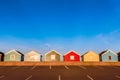 Row of Colourful Beach Huts Royalty Free Stock Photo