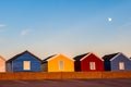 Row of Colourful Beach Huts Royalty Free Stock Photo