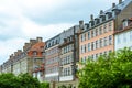 A row of colourful houses, in Copenhagen, Denmark