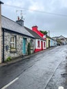 Colourful Irish Cottages in Cong village, county Mayo, Ireland Royalty Free Stock Photo