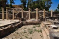 Row of columns in ancient ruins of Beit She`an Royalty Free Stock Photo