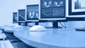 Row of computer monitors Royalty Free Stock Photo