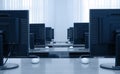 Row of computer monitors Royalty Free Stock Photo