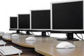 Row of computer monitors -