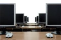 Row of computer monitors Royalty Free Stock Photo