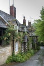 Row of cottages in the ancient Anglo Saxon town of Winchcombe, Cotswolds, Gloucestershire, England Royalty Free Stock Photo