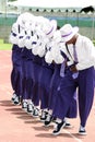 Row of dancers performing Royalty Free Stock Photo