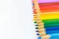 Row of different colored pencils Royalty Free Stock Photo