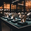 A row of different types of watches on display. AI generative image. Royalty Free Stock Photo