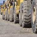 Row of diggers Royalty Free Stock Photo